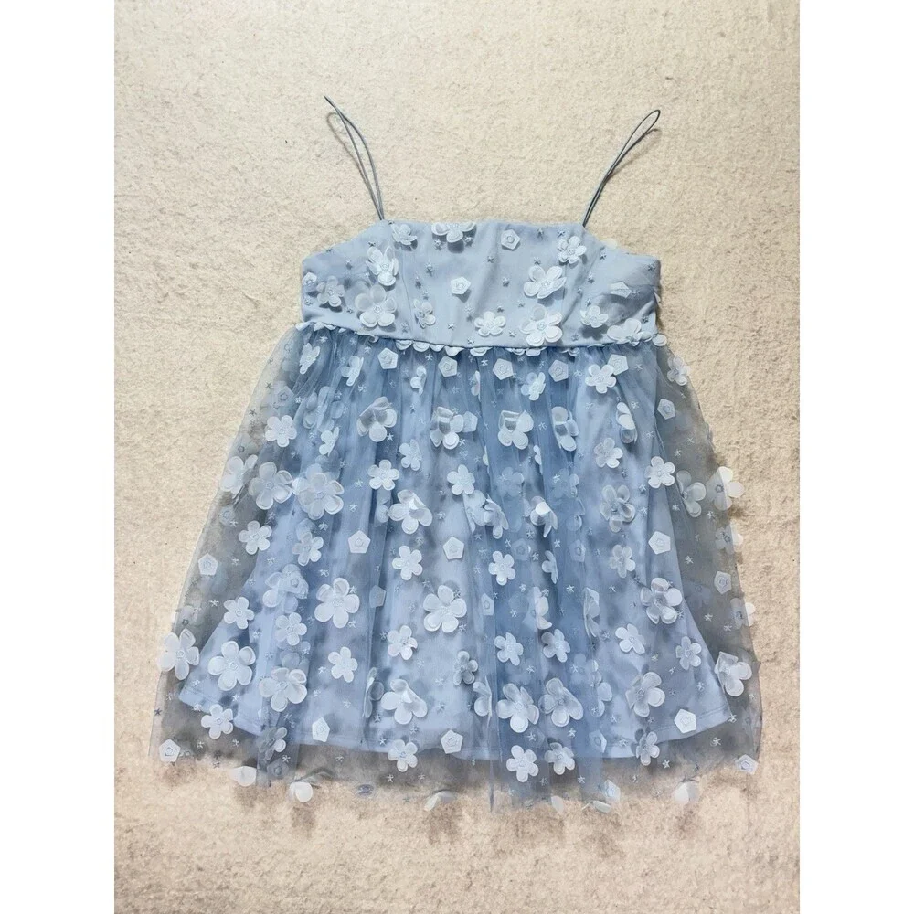 Altar'd State Aurora Floral Mesh Babydoll Dress grad party prom Embellished NWT - Picture 5 of 10